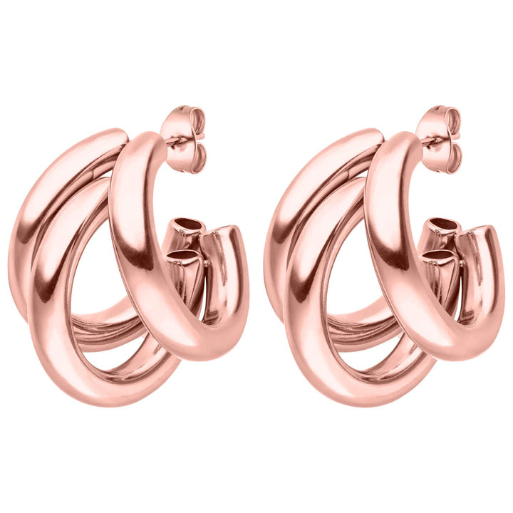Dreifach Ohrstecker Roségold vergoldet wasserfest Edelstahl