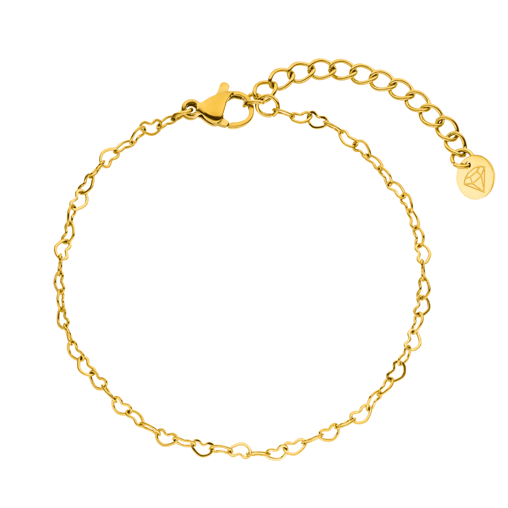 Armband Herzen Chirurgenstahl vergoldet wasserfest