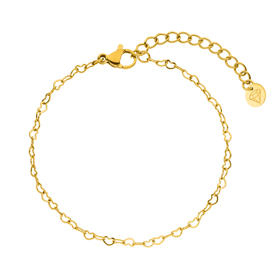 Armband Herzen Chirurgenstahl vergoldet wasserfest