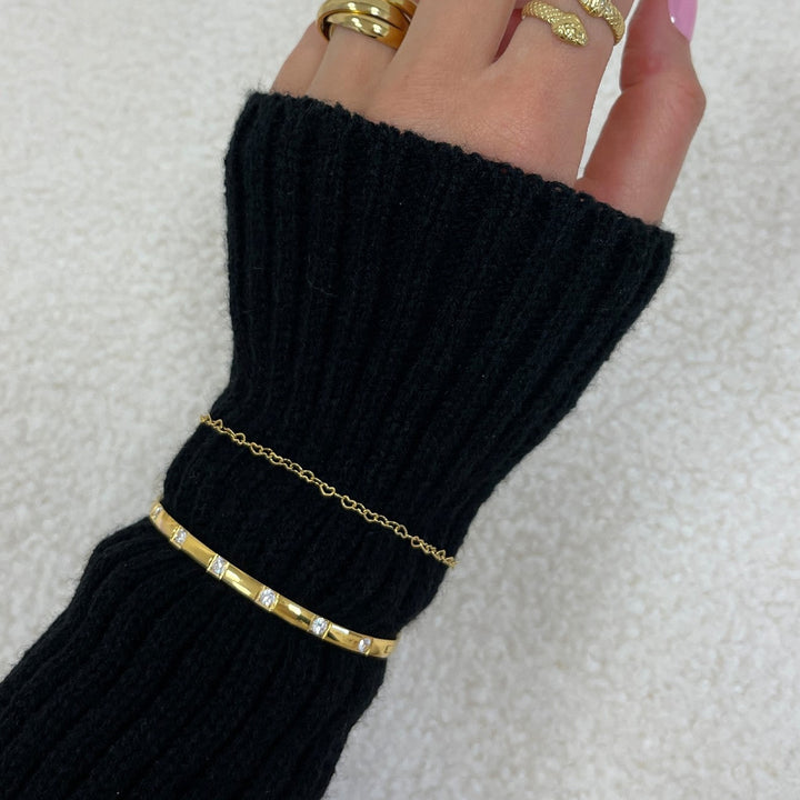 dezentes Herzchen Armband 18K vergoldet nickelfrei Edelstahl