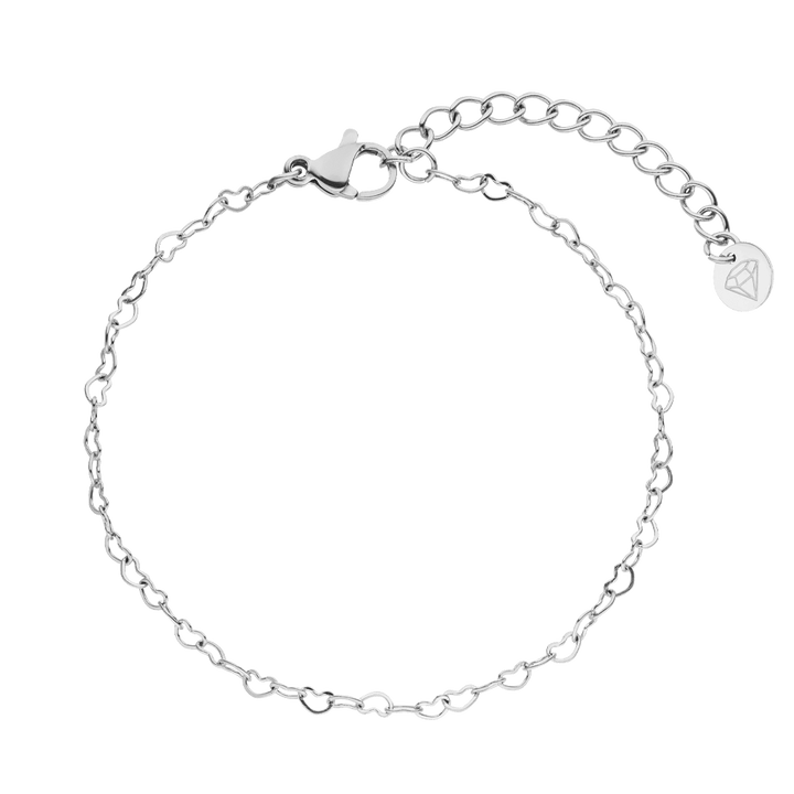 Armband Herzen Chirurgenstahl Silber wasserfest schlicht