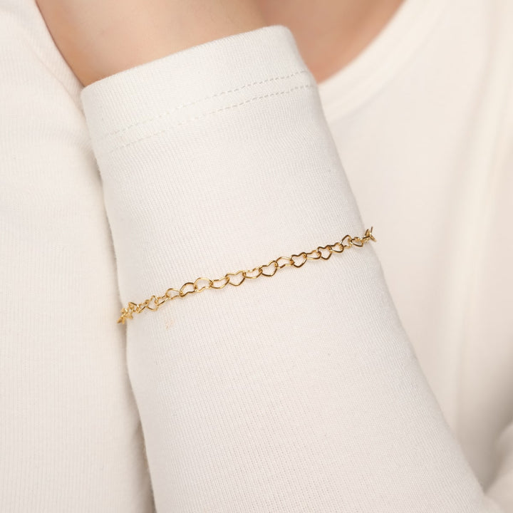 Herzen Armband gold wasserfest Edelstahl 18K vergoldet