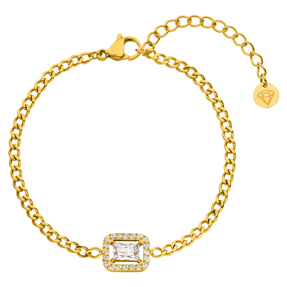 Gourmet Armband mit Glitzer Stein Baguette wasserfest