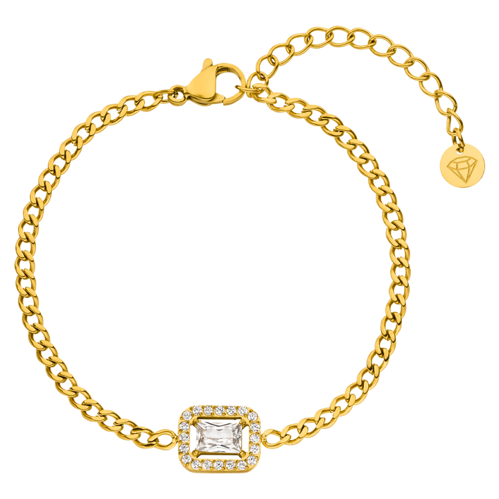 Gourmet Armband mit Glitzer Stein Baguette wasserfest