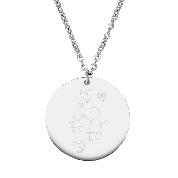 Zeichnung Kette Gravur Silber wasserfest personalisiert