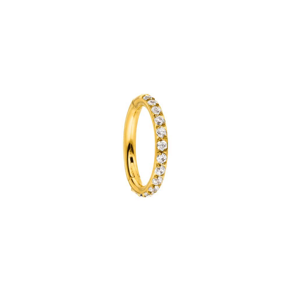 Titan Ohrpiercing wasserfest Zirkonia Steine Glitzer vergoldet