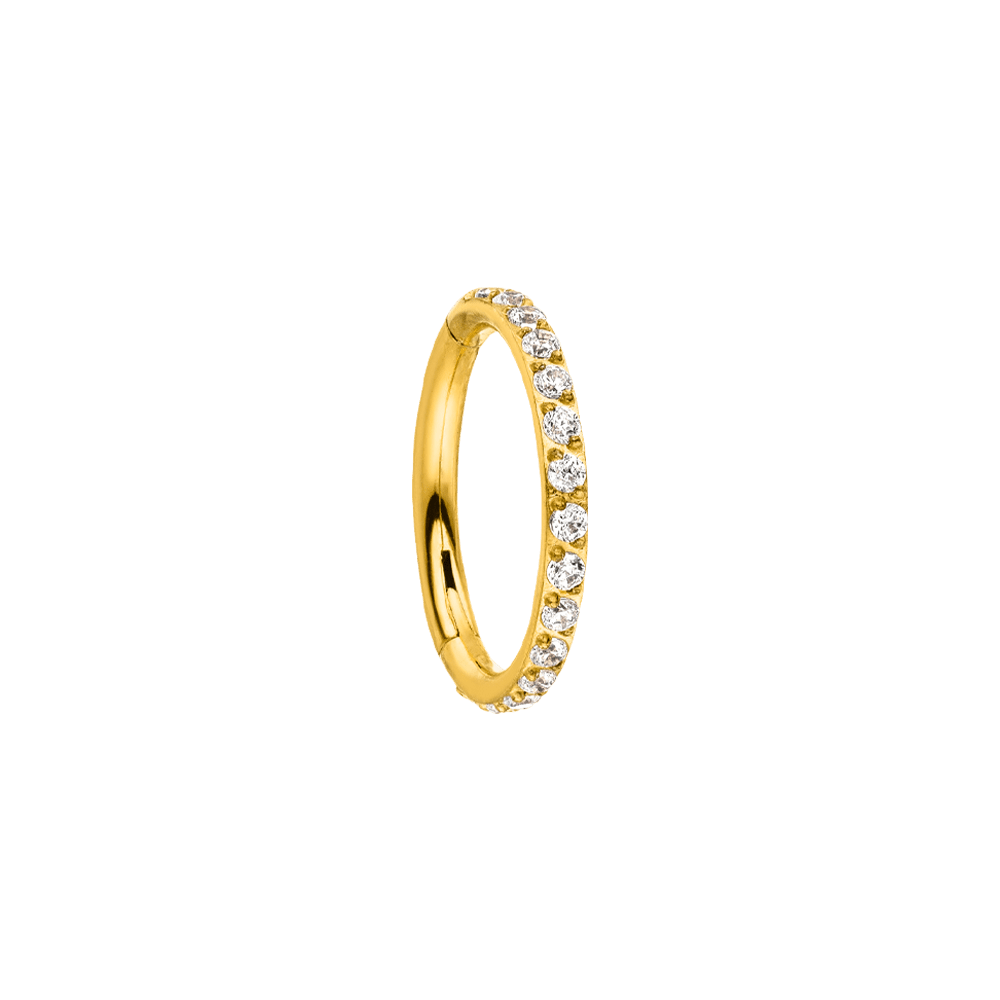 wasserfestes Piercing Titan Gold Glitzer Steinchen