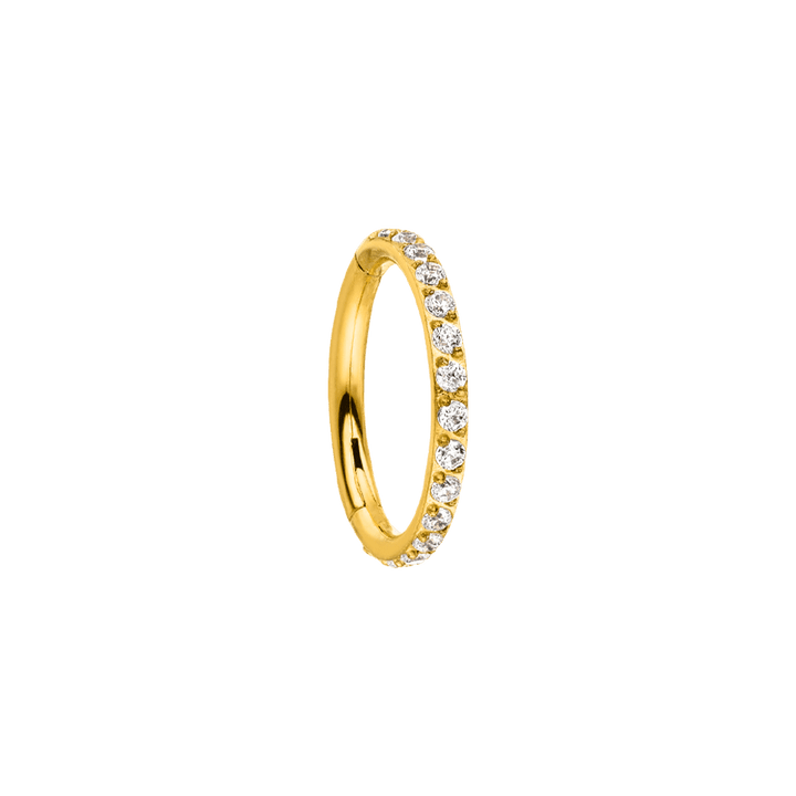 wasserfestes Piercing Titan Gold Glitzer Steinchen