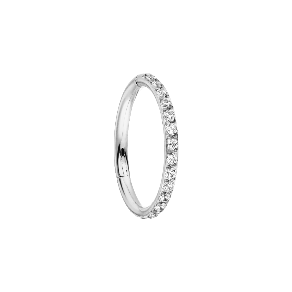 Nasenpiercing Ring Silber Titan Glitzer Steinchen wasserfest