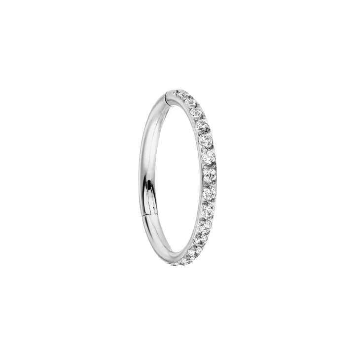 Nasenpiercing Ring Silber Titan Glitzer Steinchen wasserfest
