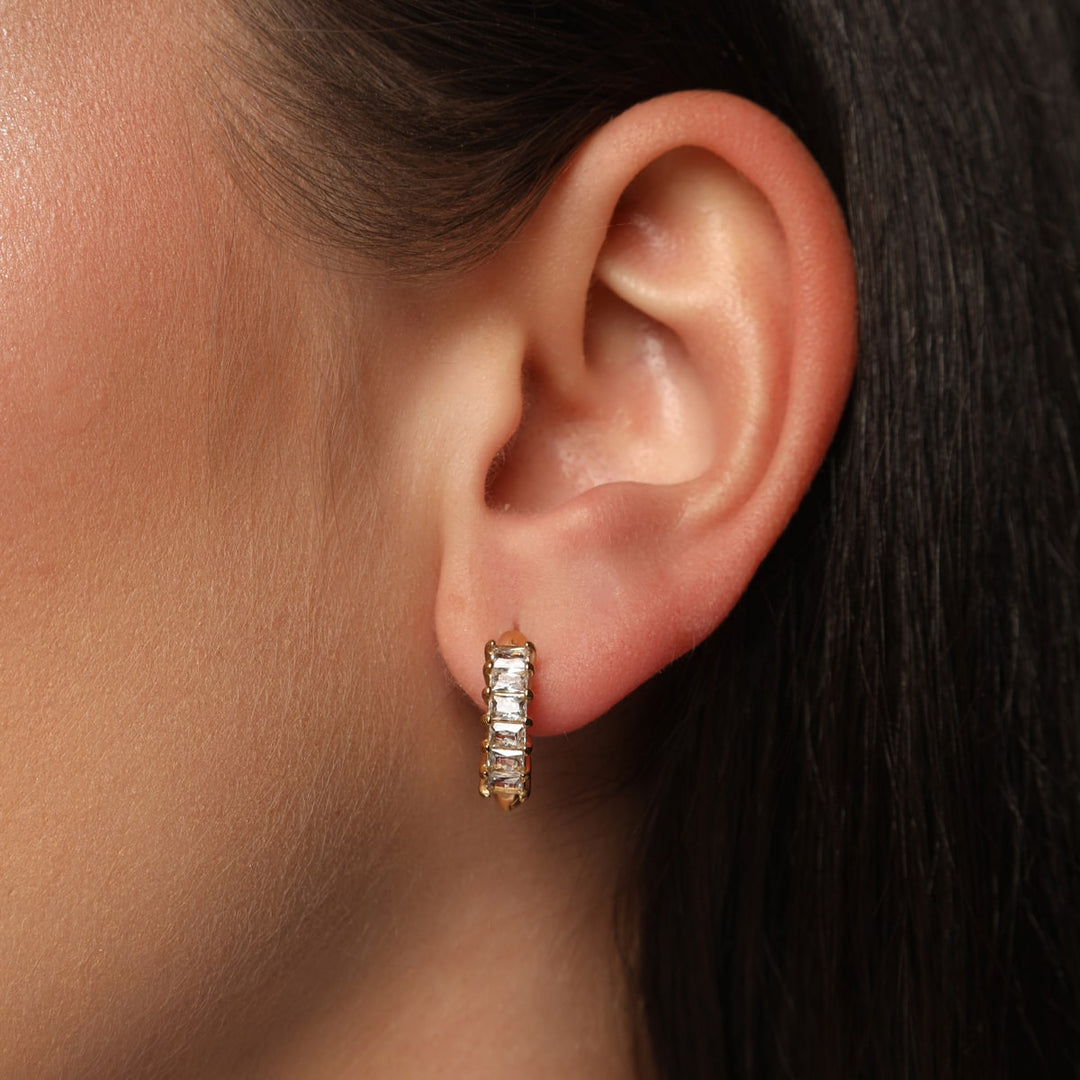 Zircon Hoop Ohrringe | 18K vergoldet