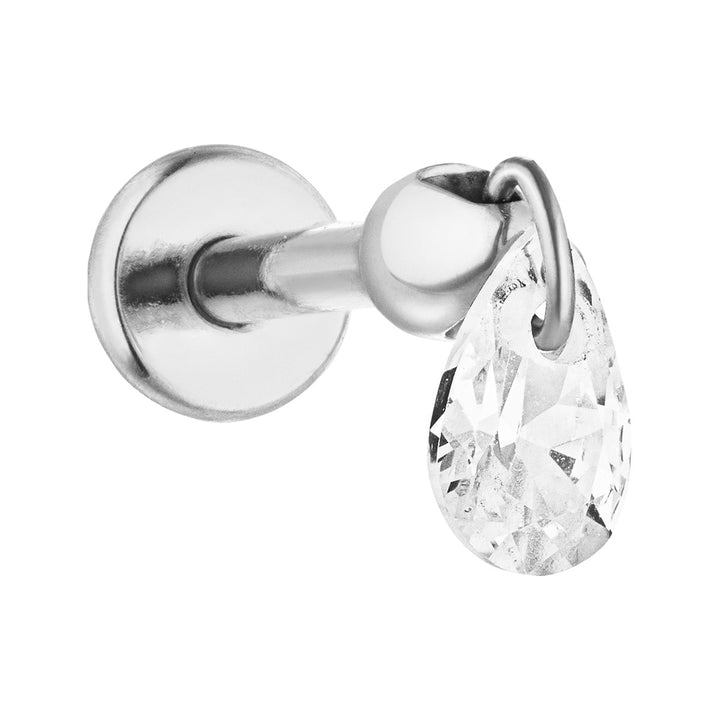 Wasserfestes Piercing Titan Silber Glitzer