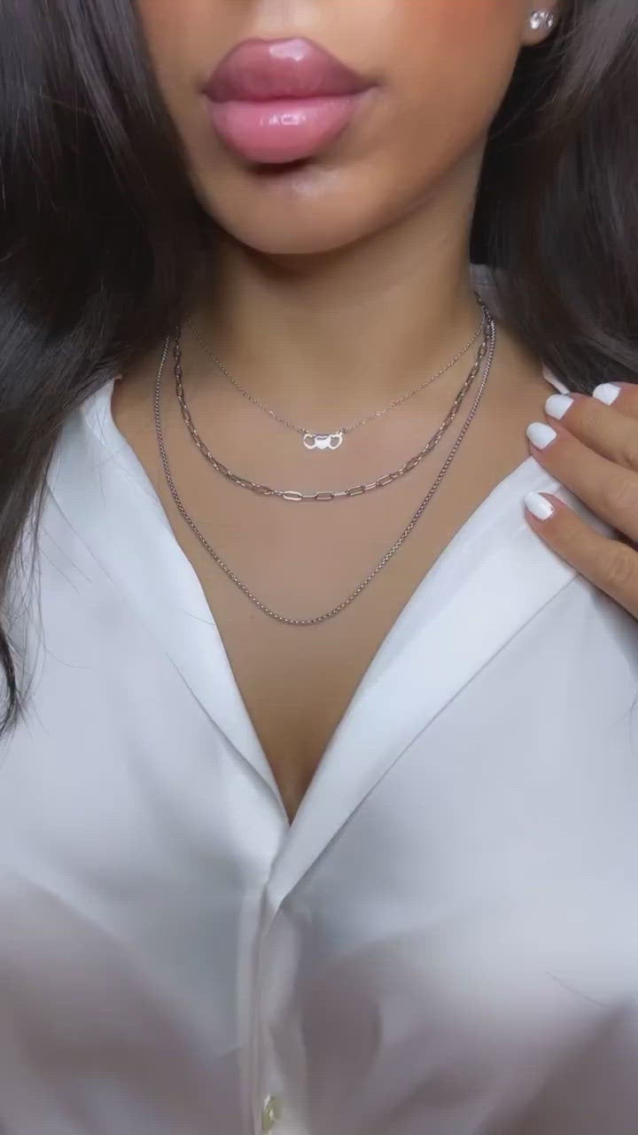 Herzkette Silber wasserfest für Damen modern 