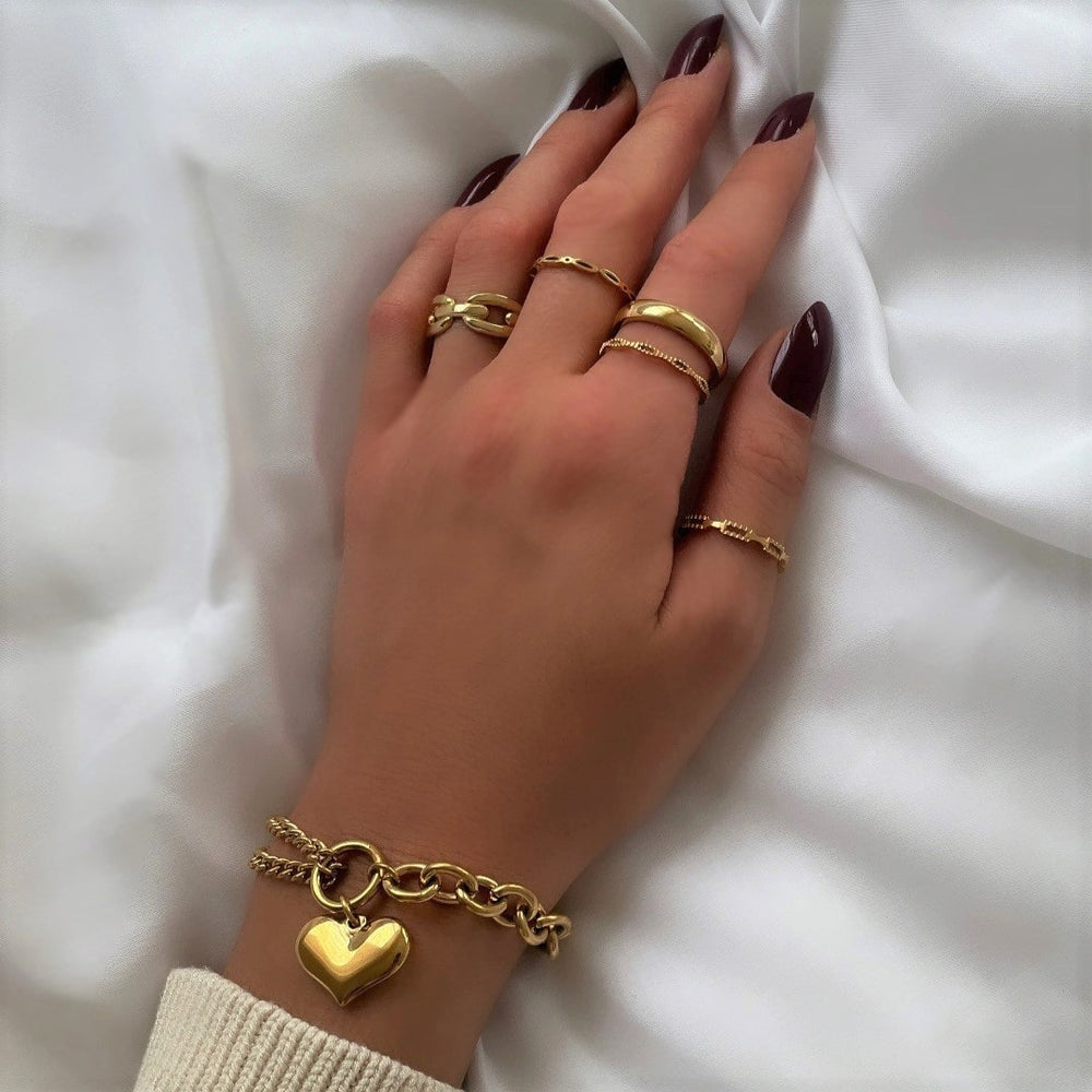 Herz Armband Damen 18K vergoldet Damen