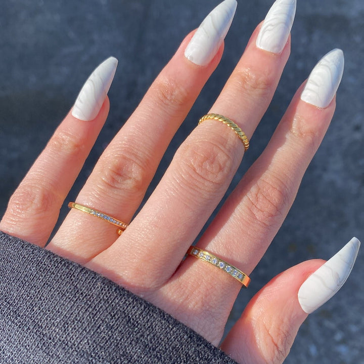 Zirkonia Ringe 18K vergoldet wasserfest