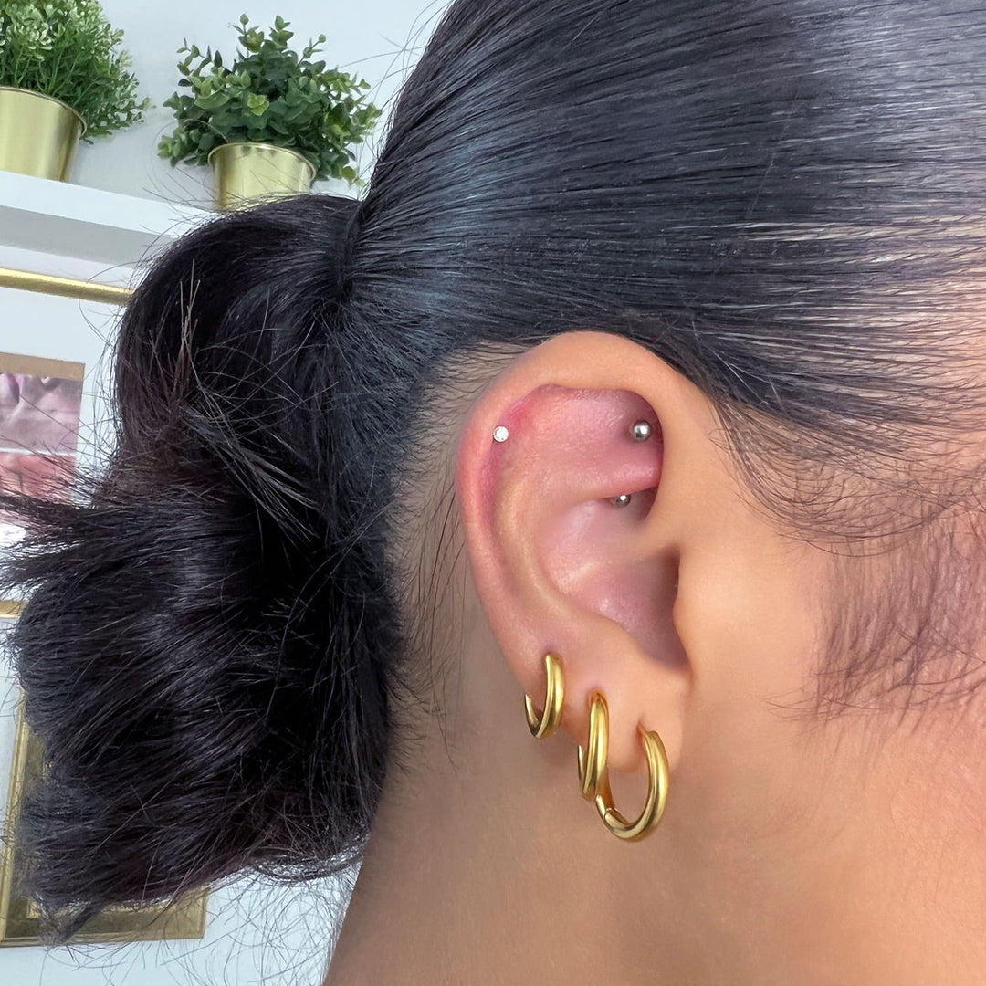 Titan Piercing 18K vergoldet wasserfest Ohrpiercing