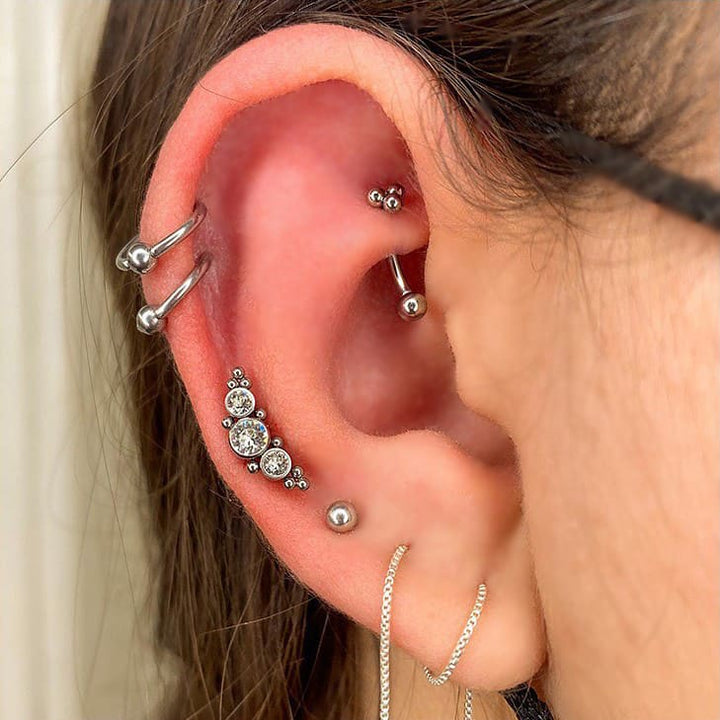 Rook Piercing Silber Kügelchen wasserfest