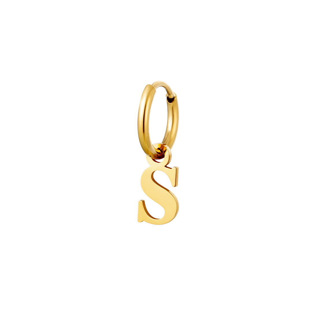 Ohrring mit Buchstabe gold 18K vergoldet Edelstahl wasserfest