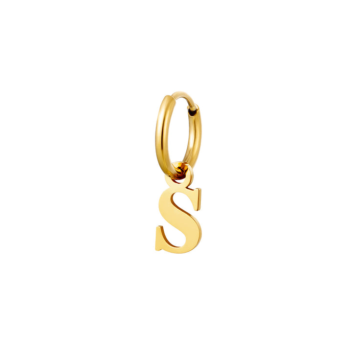 Ohrring mit Buchstabe gold 18K vergoldet Edelstahl wasserfest