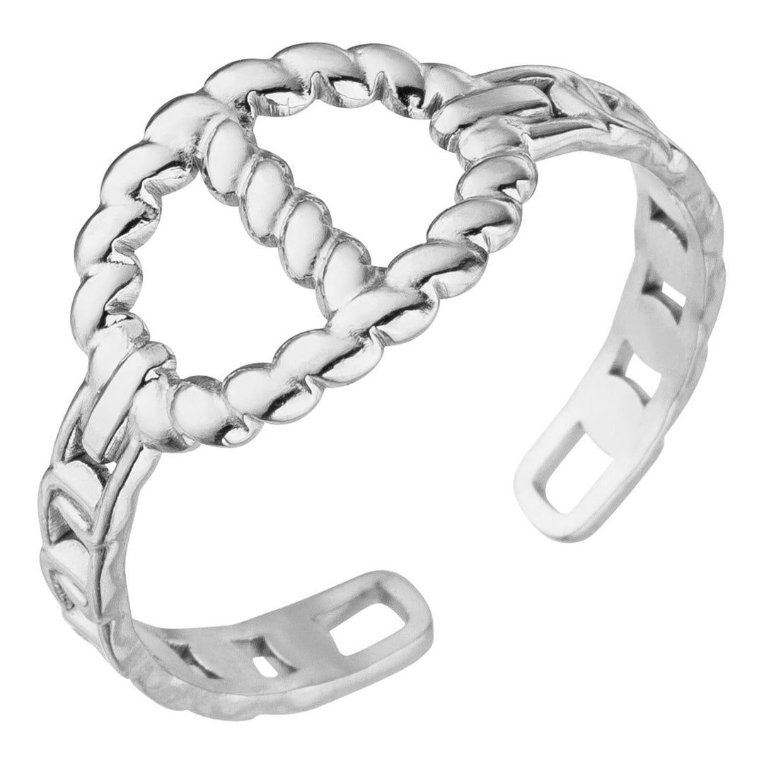 Wasserfester Ring Größenverstellbar silber Edelstahl