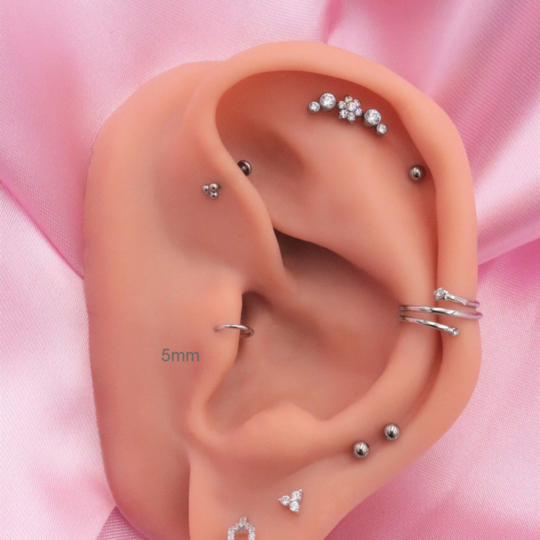 Ohr Piercings Silber wasserfest Titan Helix Tragus