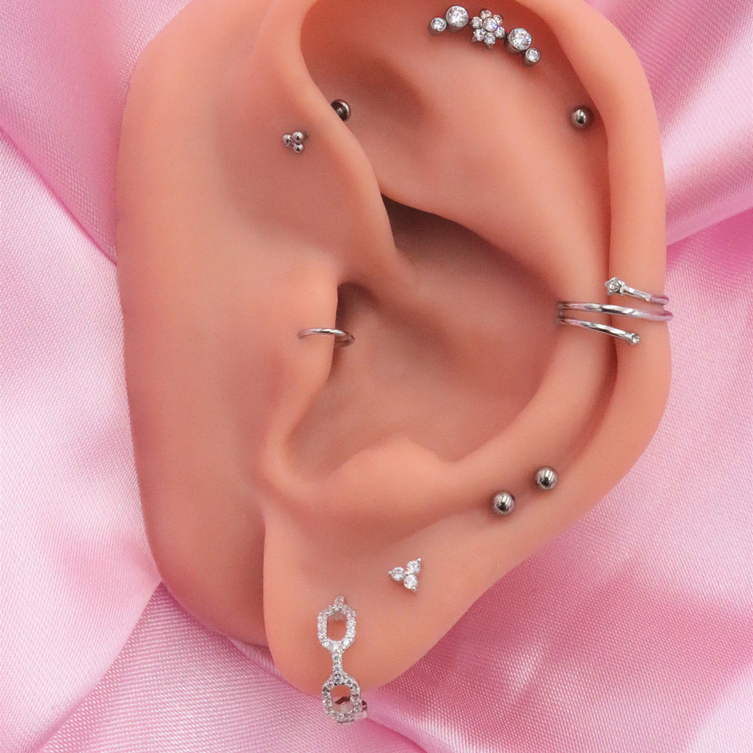 Iced Out Ohrring Silber Zirkonia Steine