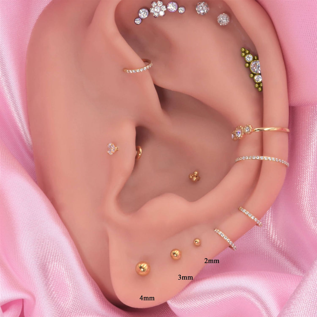 18 Karat vergoldetes Titan Piercing Kügelchen