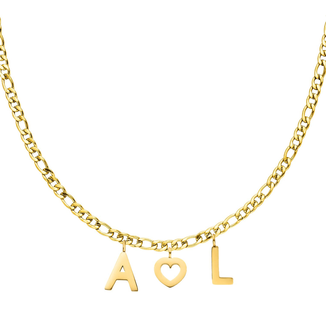 Personalisierte Kette mit Initialen 18K vergoldet wasserfest