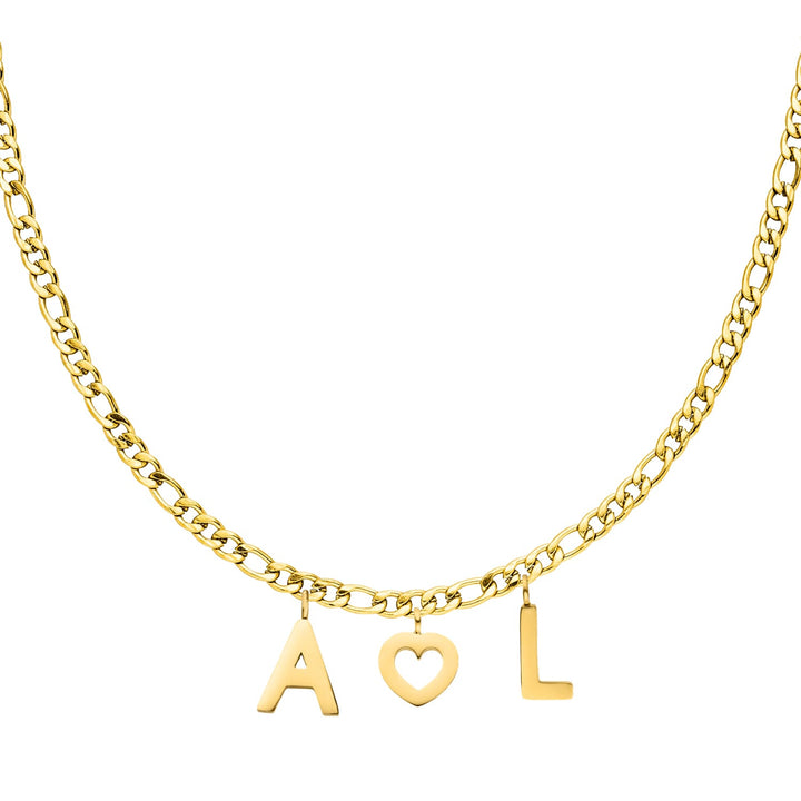 Personalisierte Kette mit Initialen 18K vergoldet wasserfest