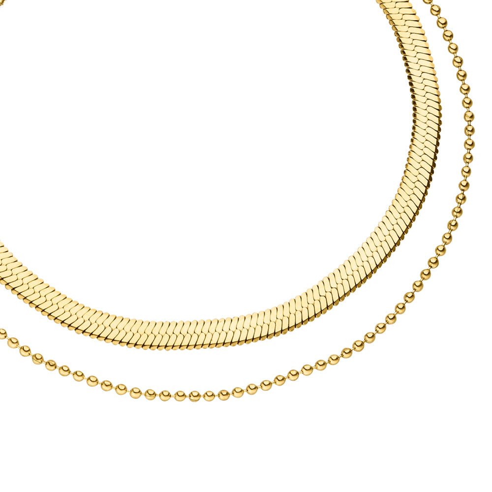 Schlangenhaut Fußkette Gold Kügelchen Kette 18K vergoldet