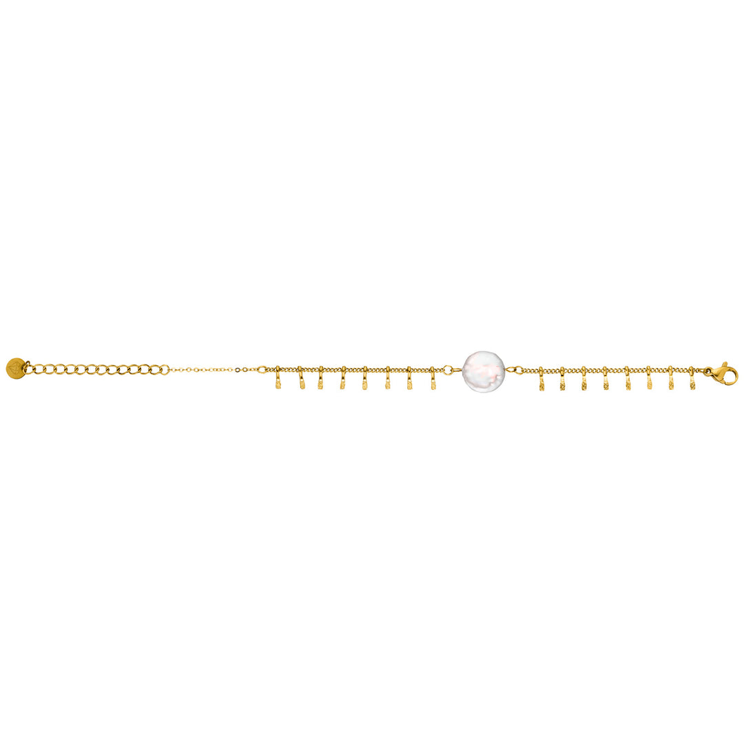 Perlmutt Armband Perlen Armkettchen 18K vergoldet