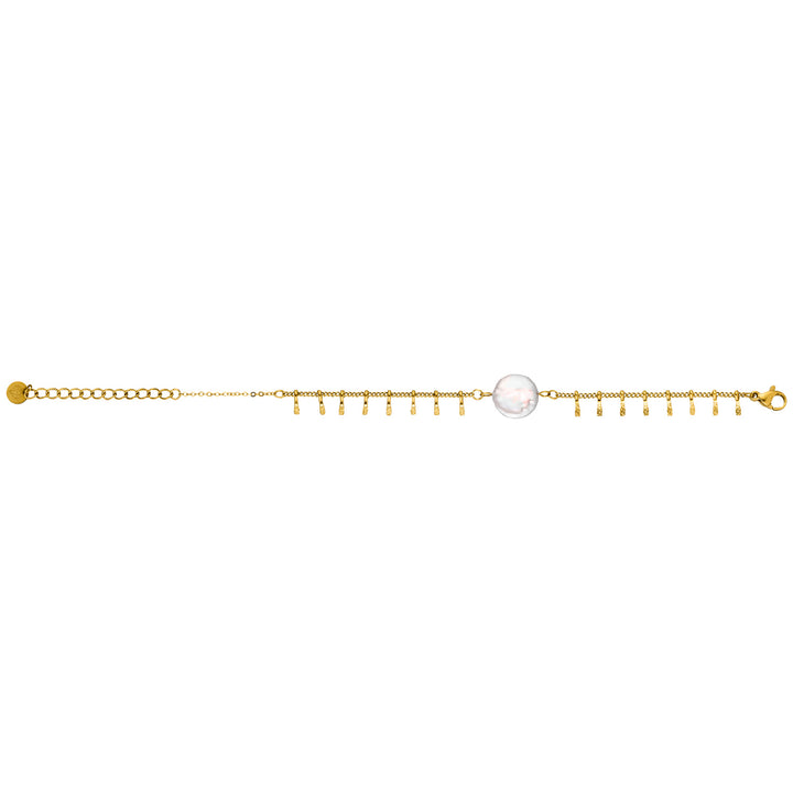 Perlmutt Armband Perlen Armkettchen 18K vergoldet