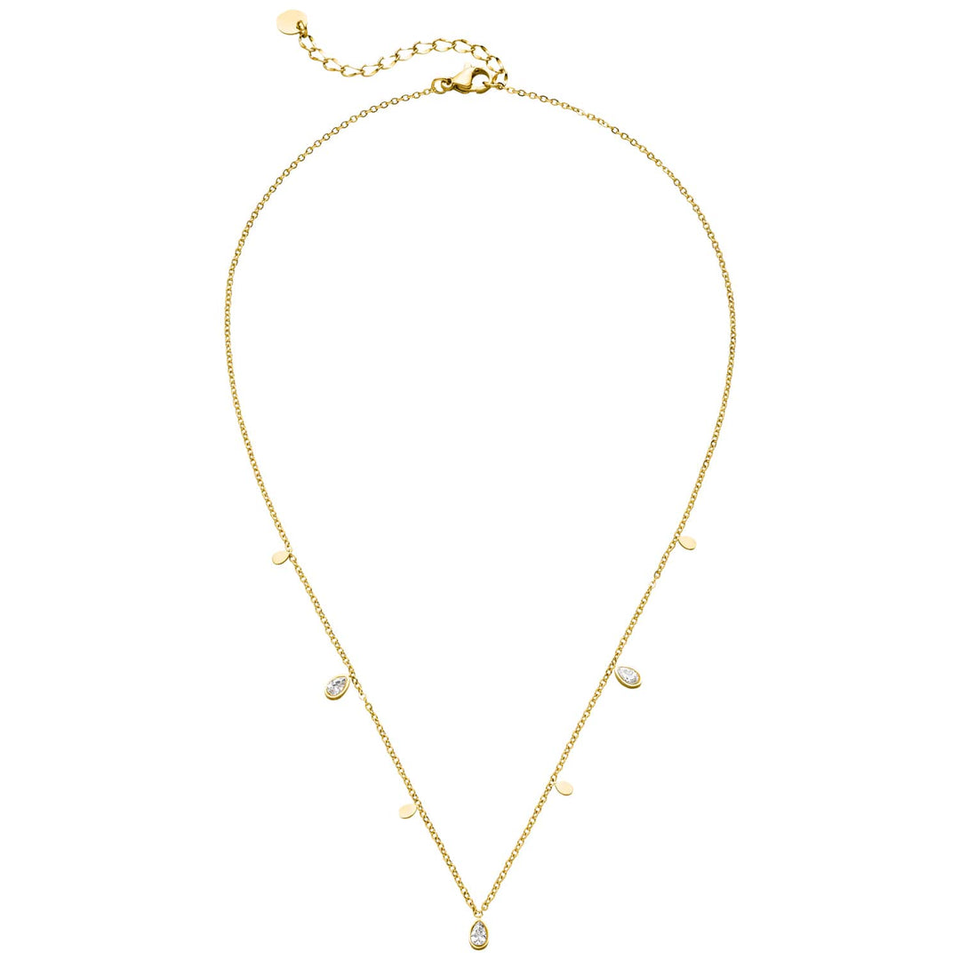 Dezente Kette mit Glitzer Steinchen 18K vergoldet
