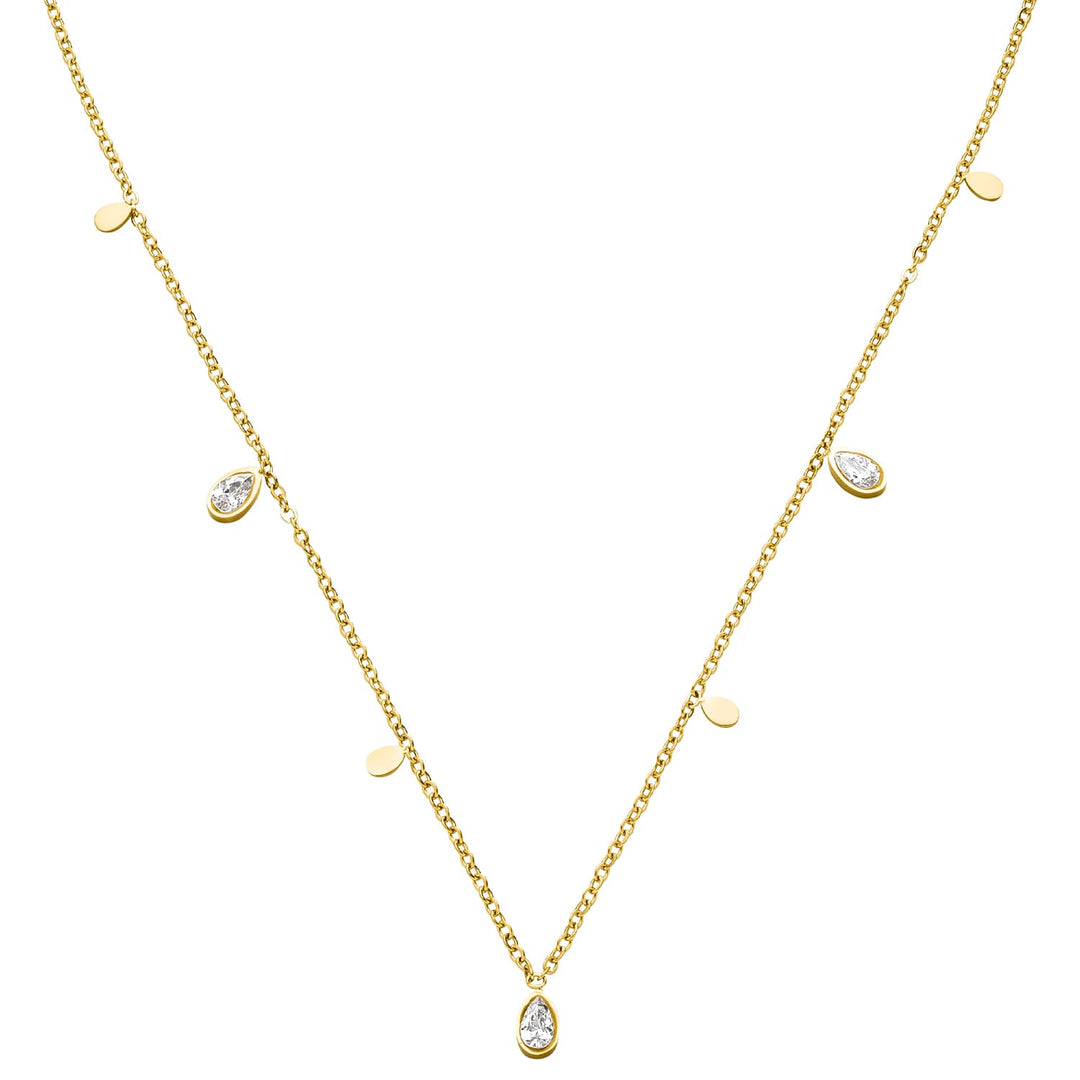 Drops Kette mit Zirkonia Anhänger 18K vergoldet