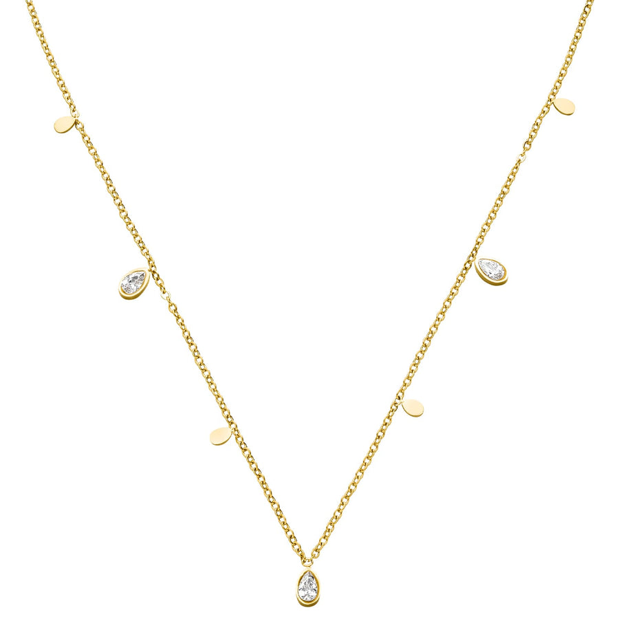 Drops Kette mit Zirkonia Anhänger 18K vergoldet