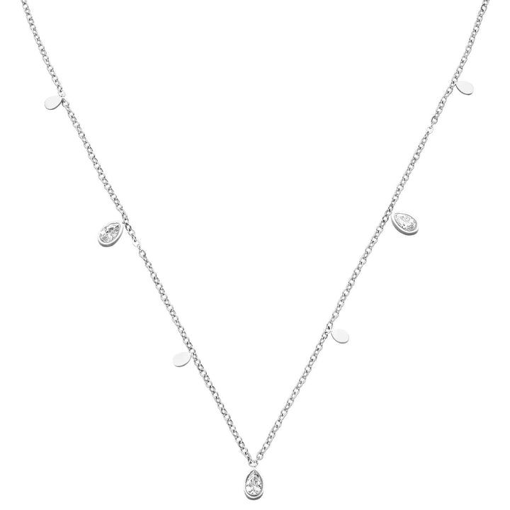 Kette mit Glitzer Steinchen Silber wasserfest