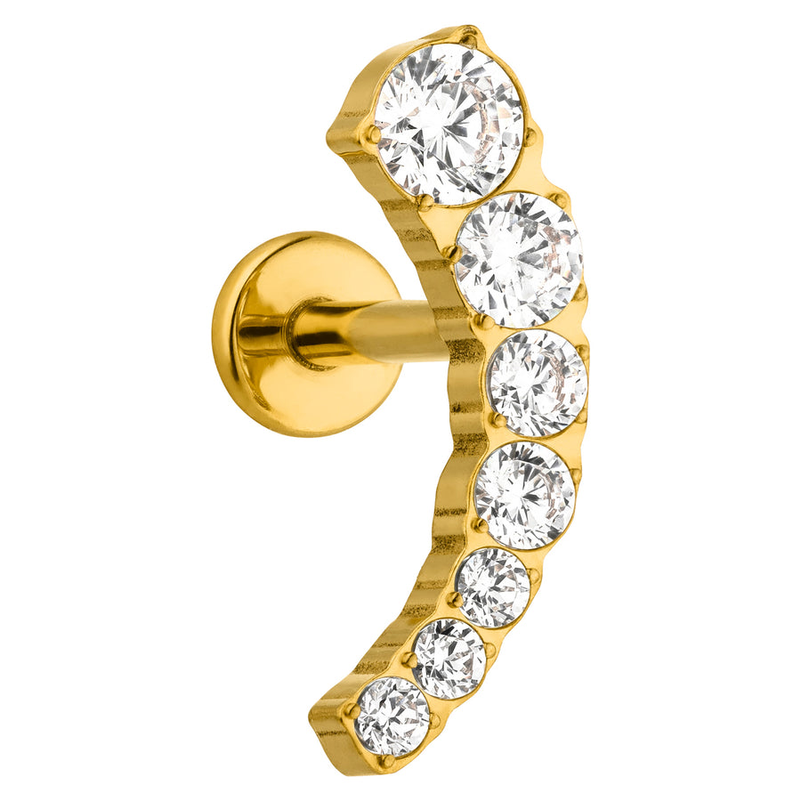 Titan Piercing Ohr Damen 18K vergoldet wasserfest