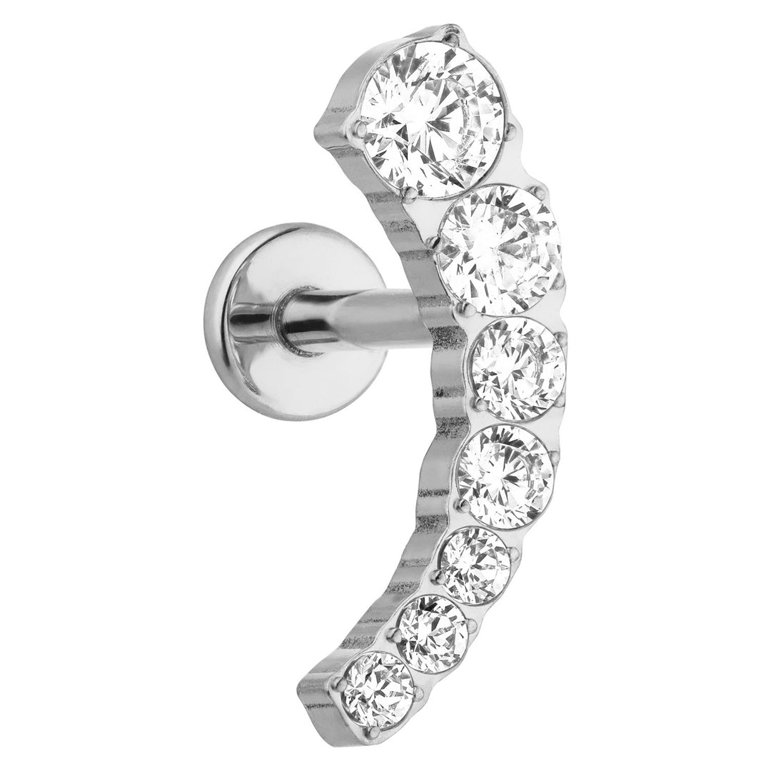 Ohrpiercing aus Titan Silber wasserfest Glitzer Steinchen