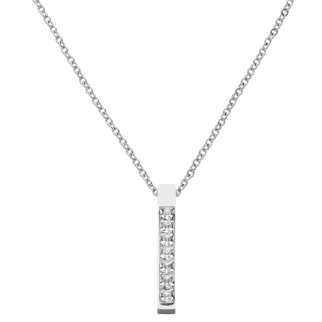 Gravur Stabkette Silber Zirkonia wasserfest personalisiert