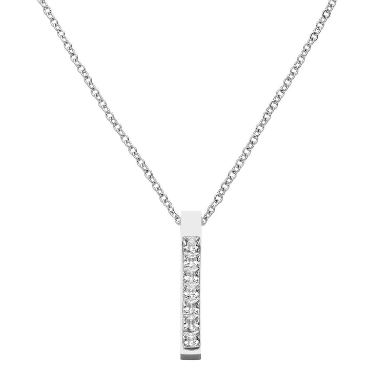 Gravur Stabkette Silber Zirkonia wasserfest personalisiert