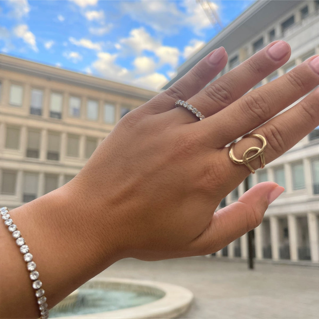 Ring verstellbar Damen 18K vergoldet