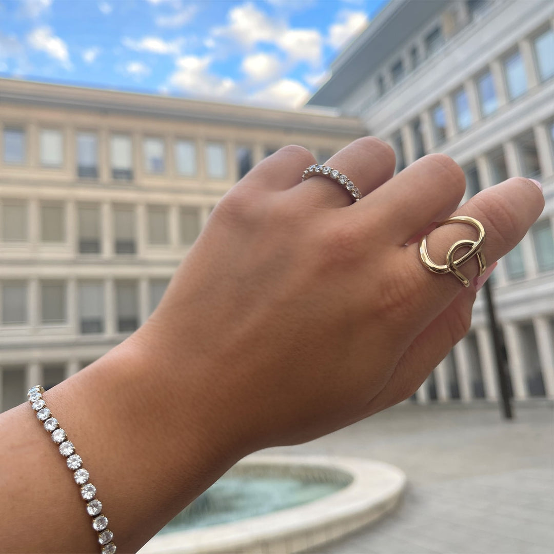 größenverstellbarer Ring wasserfest 18K vergoldet
