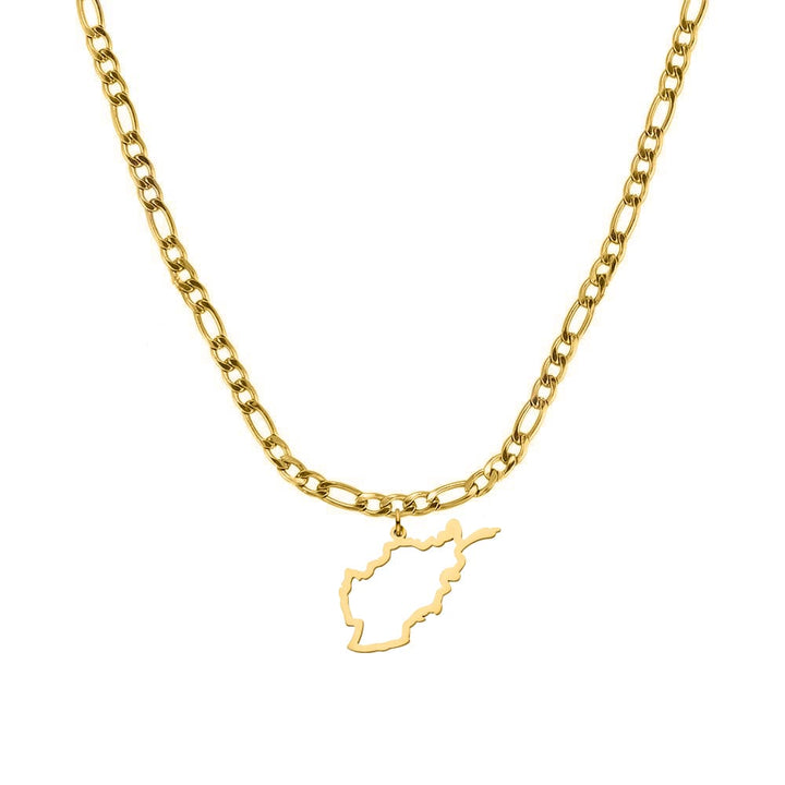 Afghanistan Landumriss Kette gold Afghanische Länderkette 14K vergoldet