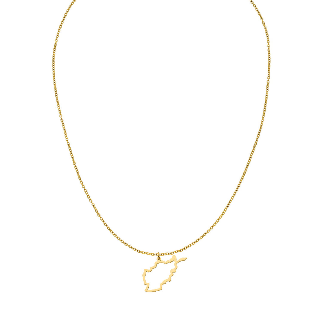 Afghanistan Kette Filigran Landumriss gold wasserfest 14K vergoldet