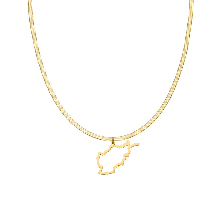 Afghanistan Kette Sleek Afghanische Landumriss Halskette