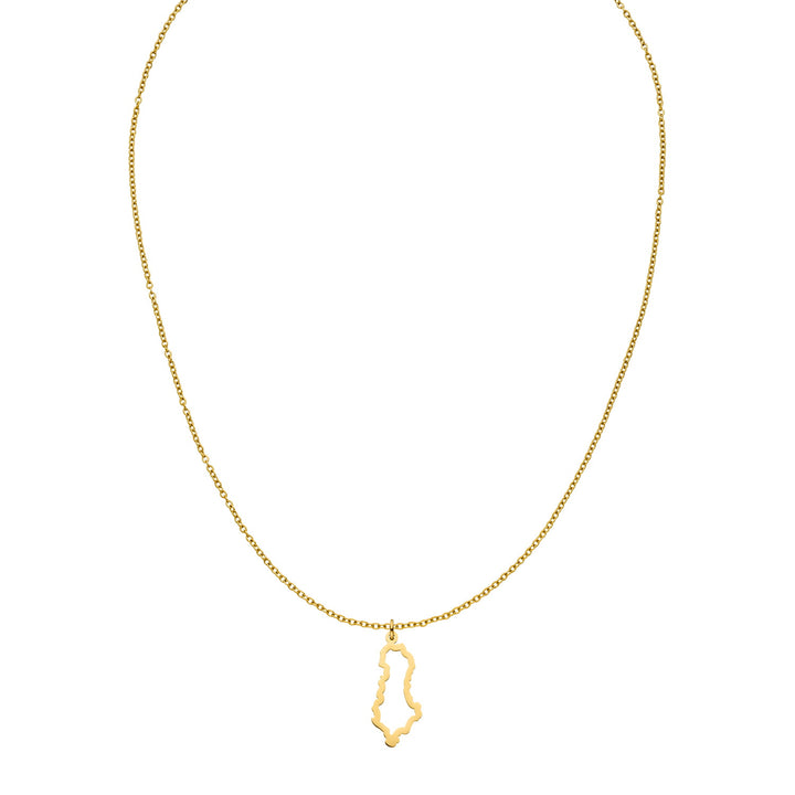 Albanien Landumriss Kette gold Edelstahl 14K vergoldet wasserfest