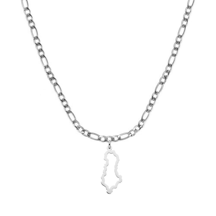 Albanien Kette Landumriss Figaro Silber Albanische Länderkette