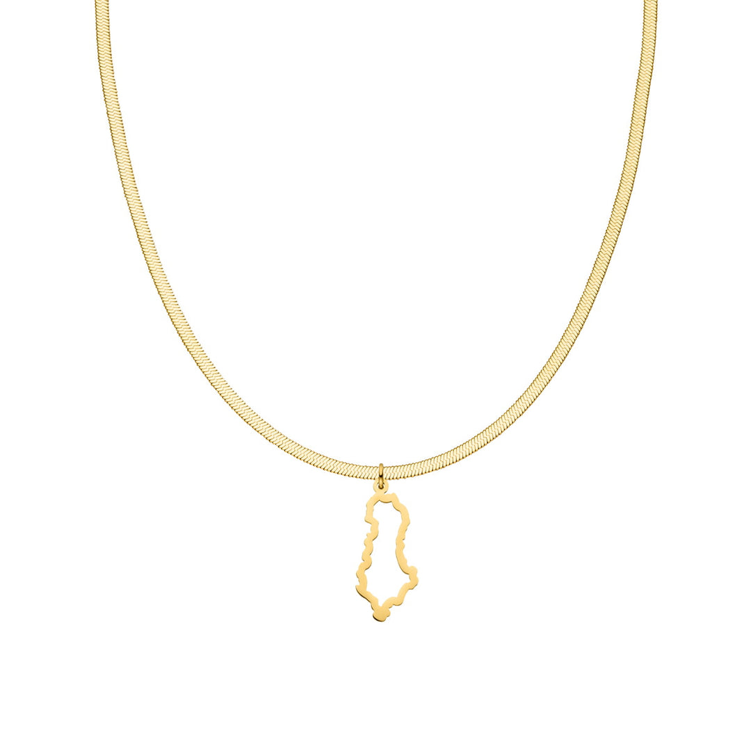 Albanische Landumriss Halskette gold Sleek Länder Kette Albanien