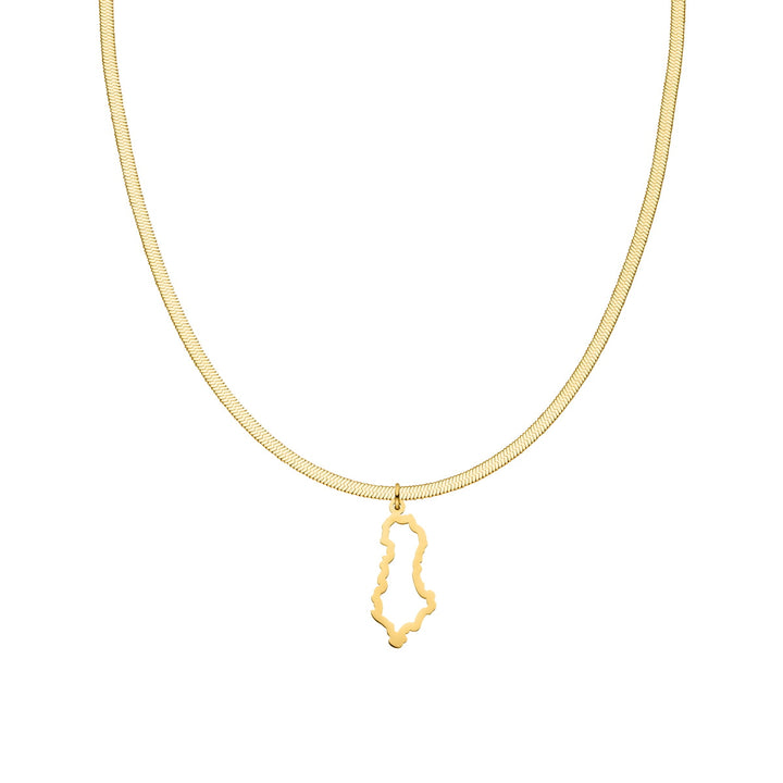 Albanische Landumriss Halskette gold Sleek Länder Kette Albanien