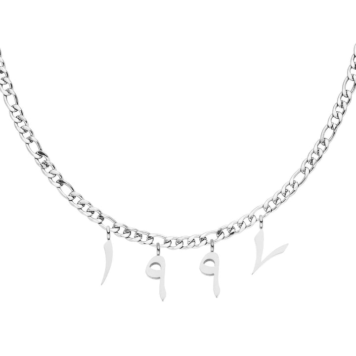 Arabische Jahreszahlkette Silber wasserfest personalisiert Damen